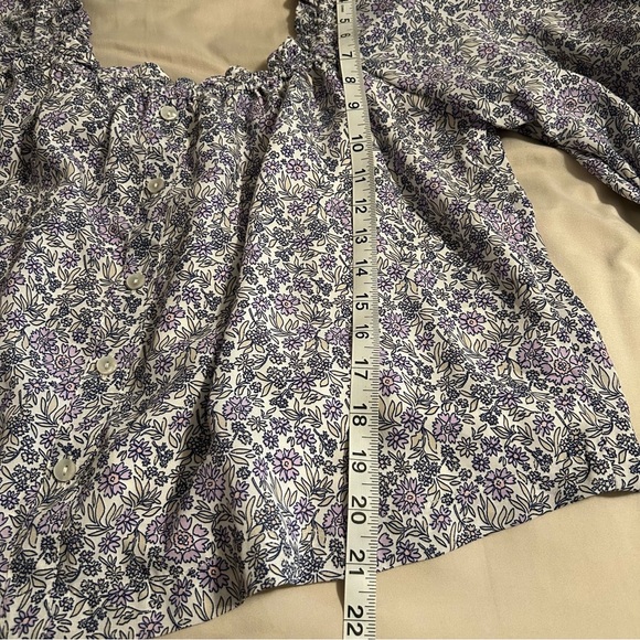 American Eagle Womens Size L Off The Shoulder Cropped Floral Button Front Blouse - Picture 10 of 10